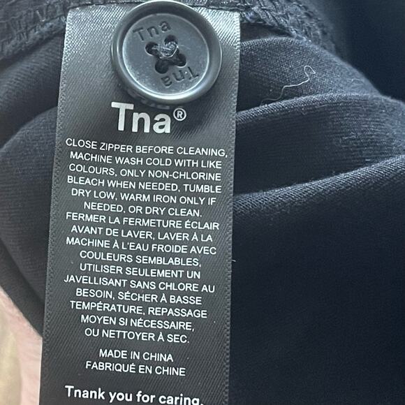 TNA (Aritzia) High Rise Cotton Joggers, Black, Side Pockets, Elastic Waist, S - Picture 6 of 7